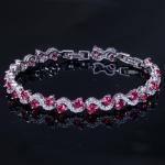 Trendy Leaf Charm Cubic Zirconia Bracelet & Bangles for Bride Bracelets Jewelry