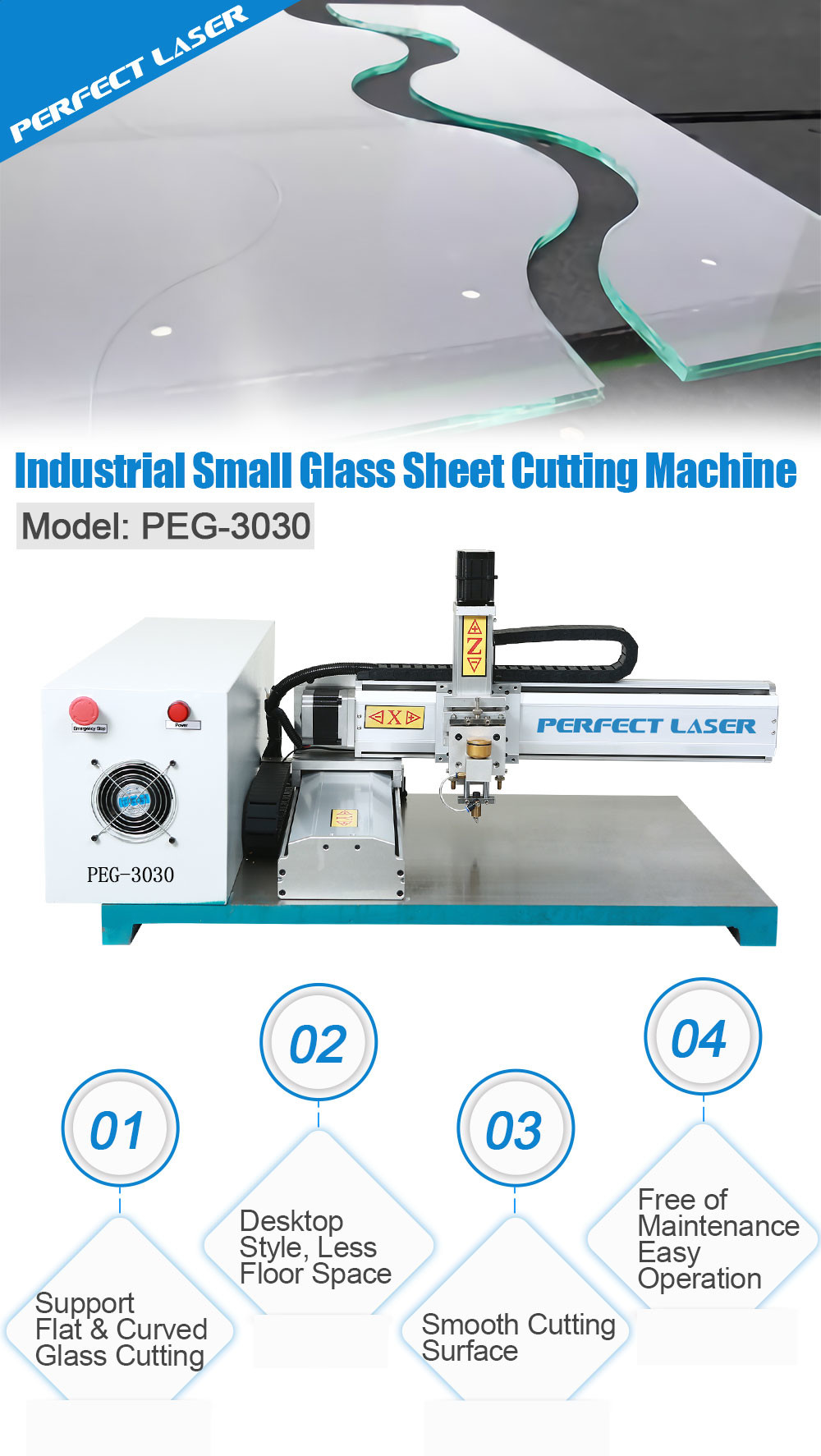 ​Professional Small Mirror Glass Circle Oval Deep Processing Air Table CNC Automatic Glass Cutting Machine