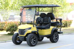 Quality Yellow 4-Seater 14-Inch Off-Road Tires Support Customized Electric Golf Cart With High-Grade Leather High-Rebound Seats wholesale