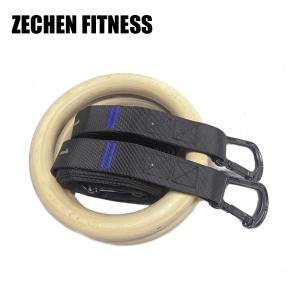 Quality Pull Up Wooden Gymnastic Rings Bodybuilding Strength Training Workout 450kg wholesale
