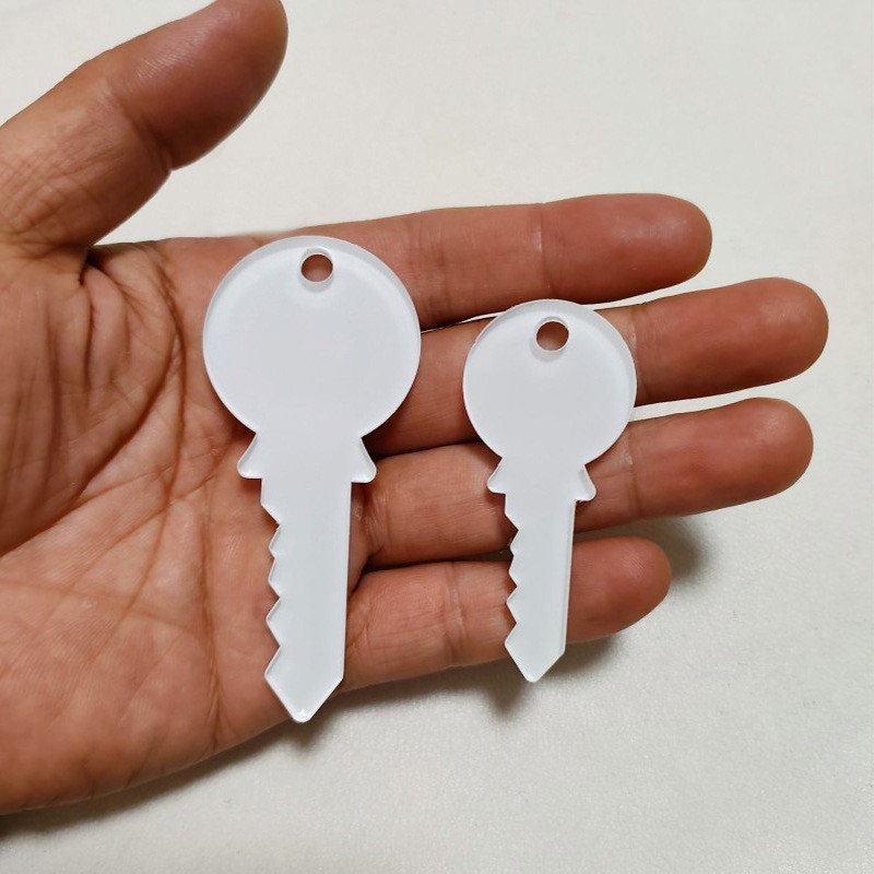 Sublimation Blank Key Shape Acrylic Keychain For Sublimation Heat Transfer Printing