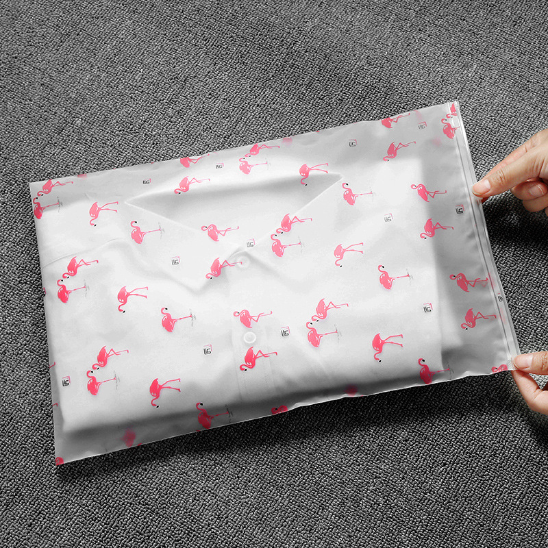 Custom Logo Clothing Packaging Zipper Bag For Reusable Frosted Garment Plastic