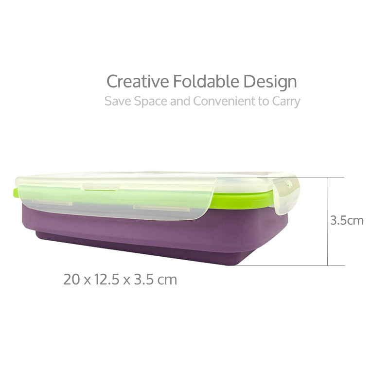2018 high quality best seller Portable Storage Usage Flexible Silicone Foldable Collapsible Foldable Bowl Lunchbox
