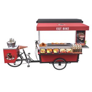 Quality 350W Outdoor Mobile Food Tricycle Bbq Vending Cart wholesale