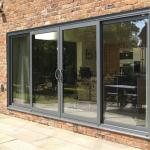 Commercial Aluminium Doors Stacking Sliding Glass Doors With Top Brand Accessory
