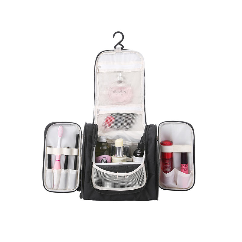 2019 Promotional Small Hanging Toiletry Bag , Folding Cosmetic Bag Polyester Canvas