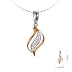White Rose Gold Two Tone Classic Pendant Necklace for Women Gift (GDN009)