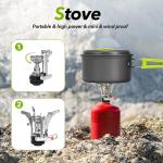 Camping Cookware Pots And Pans, Camping Cookware Mess Kit,Non-Stick Lightweight