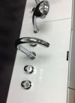 Ceramic Deck Mount Tub Faucet Brass Polished Chrome Bathtub Mixer Tap for