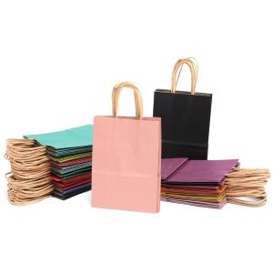 Quality CMYK 4 Color Offset Printing Kraft Paper Bags With Handle For Business Gravure Printing wholesale