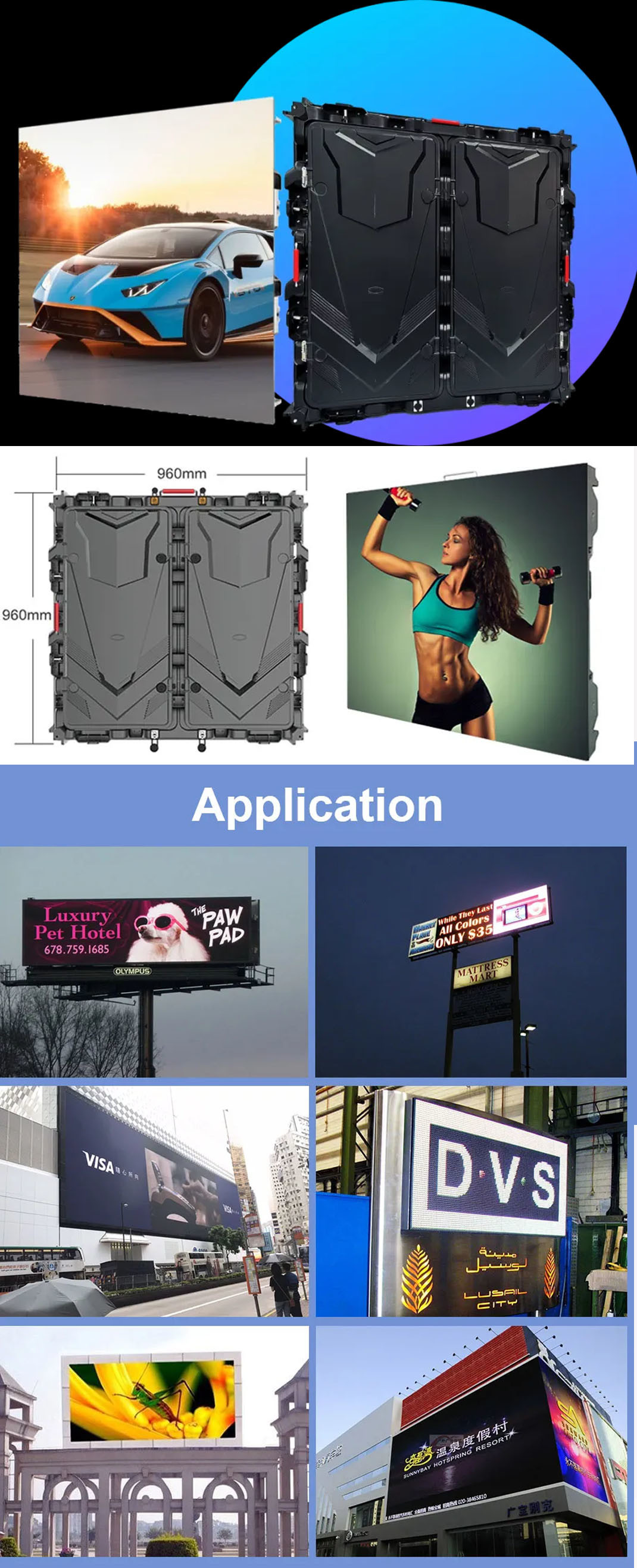 HD Full Color High Brightness Large Outdoor Video Display Energy Saving P8 P10
