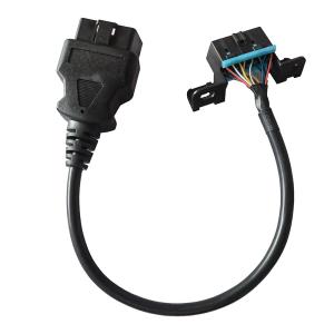 Quality Length 30cm Black OBD II Connector Cable , 16 Pin Male To Female OBD Wire Harness wholesale