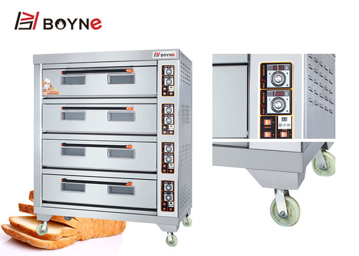 Big Capacity Electric Stainless Steel Four Deck Twelve Trays Bakery Deck Oven