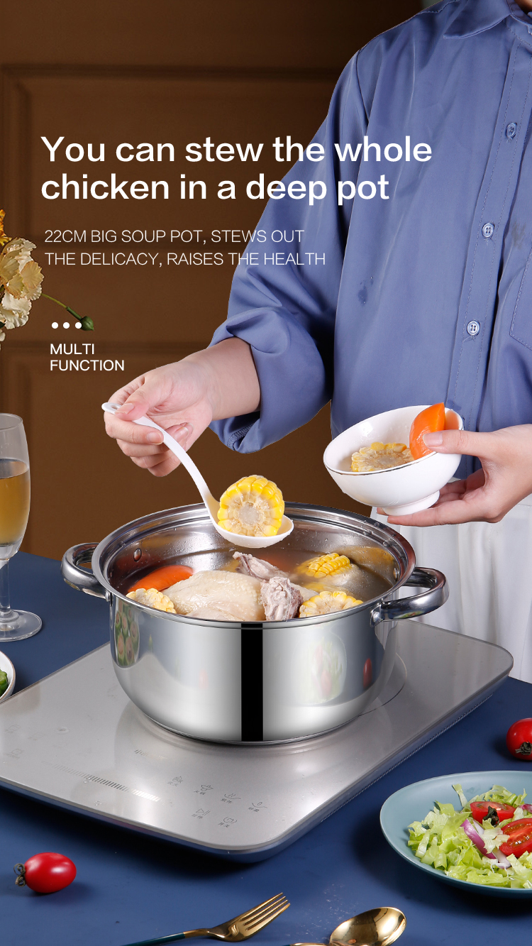 Stainless Steel Cookware Set 10 Piece Kitchen Ware Cooking Pot Set