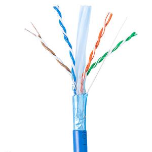 Quality Solid Bare Copper Cat6a Lan Cable Shielded Riser 1000ft Blue 23AWG 750MHz PoE++ wholesale