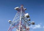 80m Triangle Telecom Steel Tower , Galvanized / Painted Communication Antenna