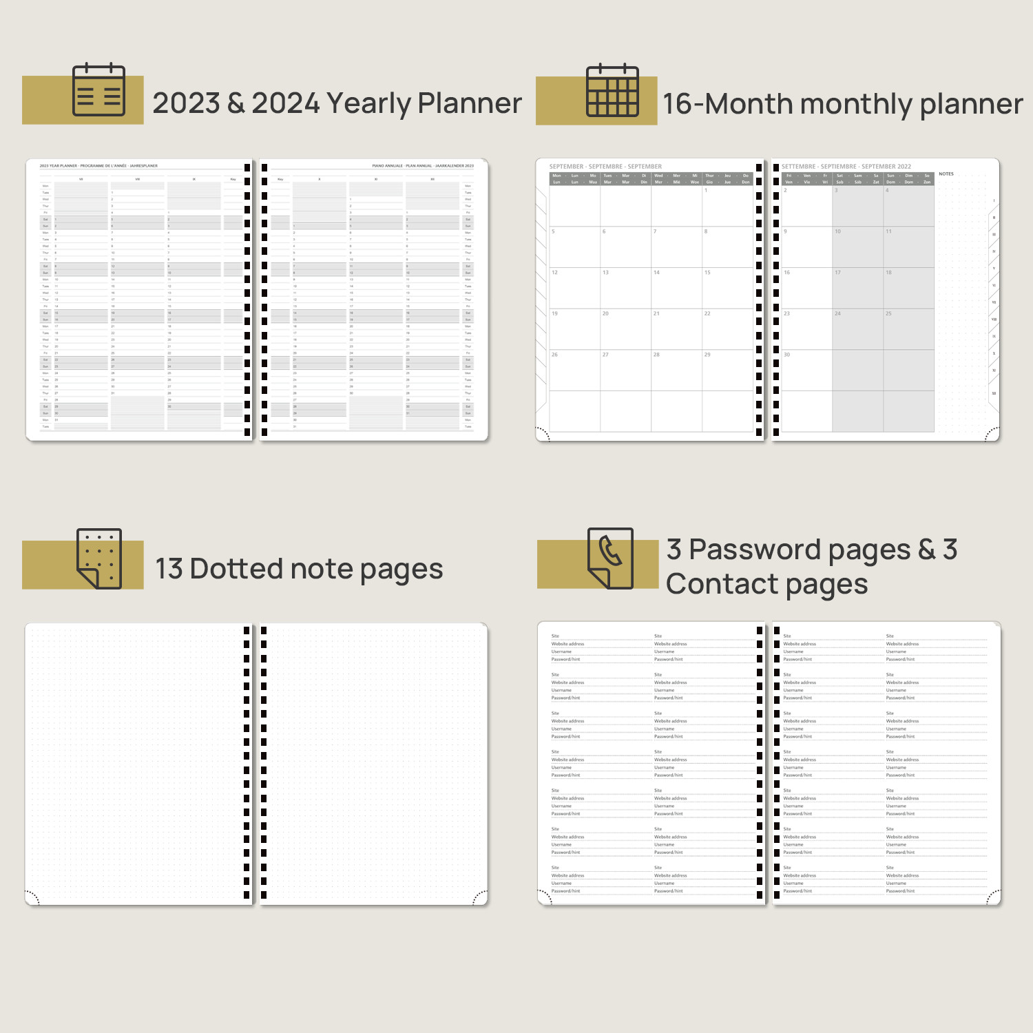 100GSM Hard Leatherette Paper Vertical Weekly Planner In Pacific Green