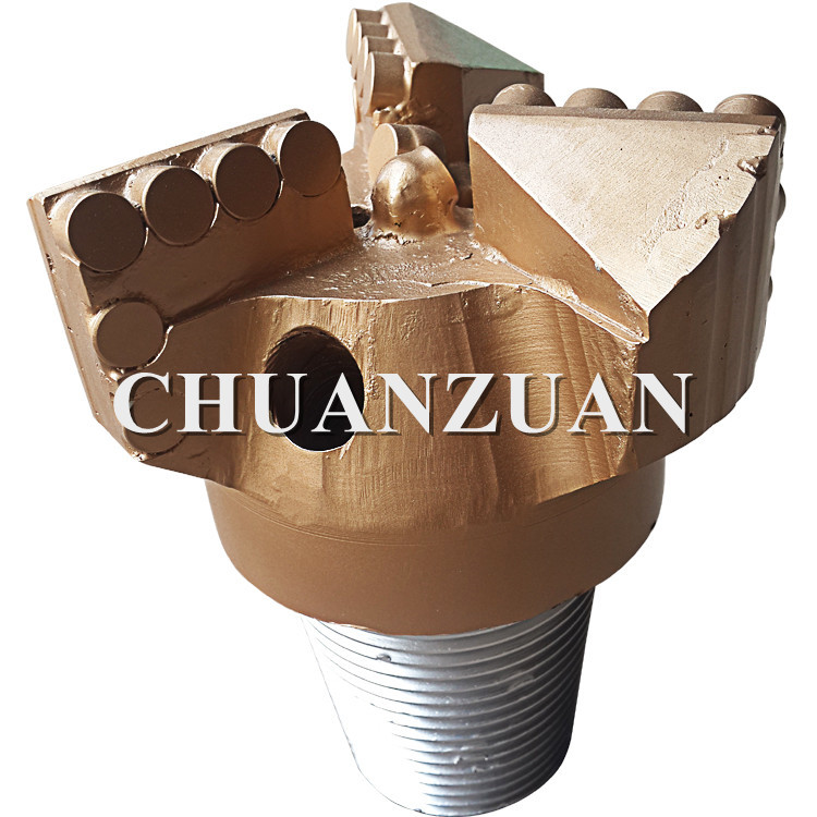 146MM PDC Drag Bit 3 Blades / Golden PDC Core Bits Drilling Equipment