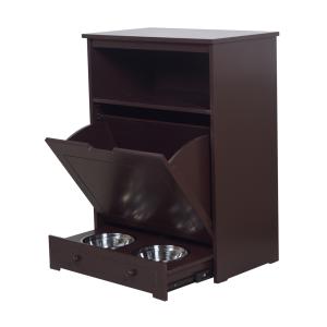 Quality E1 MDF Board Pet Feeder Station Cabinet 580x340x820CM With 2 Stainless Steel Basins wholesale