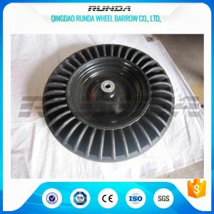 Quality Steel Roll Rim Solid Rubber Wheels , Hard PHR Solid Cart Tires 16mm Inner Hole wholesale