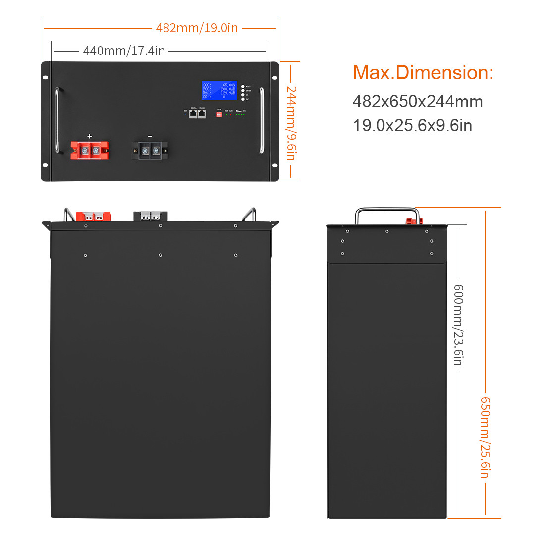 Rechargeable Lifepo4 Battery For Apc Ups Deep Cycle 48V 200Ah 400Ah