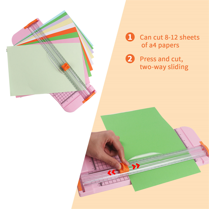 15 Sheet Capacity A4 Mini Paper Cutter Ideal for Home and Office in Black White or Rose