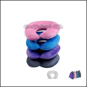 Quality promotional plush tavel home office health support inflatable pillow printed logo wholesale