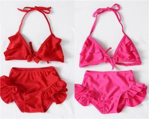 Quality Red Pink Bowknot Bikini Set Suitable For Birthday Party / Baby Photography wholesale