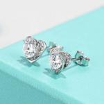 Emerald Cut VVS Moissanite Jewelry 925 Sterling Silver Earrings 8mm