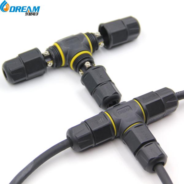 M15 Waterproof Connector IP68 Outdoor Electrical Junction Box For 2-Pin Cables