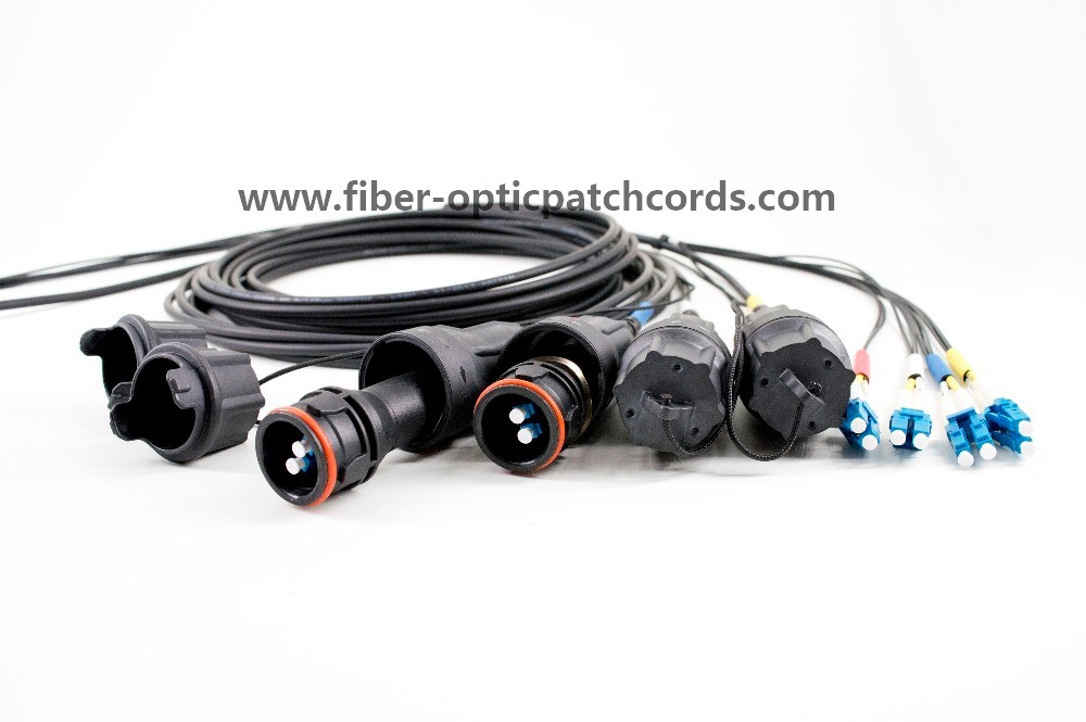 Outdoor UL94-V0 Fiber Optic Patch Cord Fullaxs LC To LC 8Core Single Mode 8fiber Patch Cable