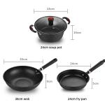 Black Flat Bottom Cooking Frying Non Stick Cast Iron Cooking Set