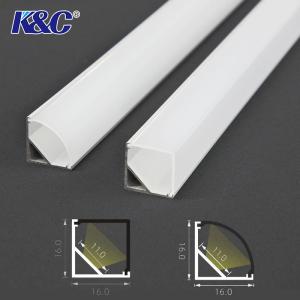 Quality LED Corner Aluminium Profile Extrusion Channel For Cabinet 45 90 Degree Angle Light wholesale