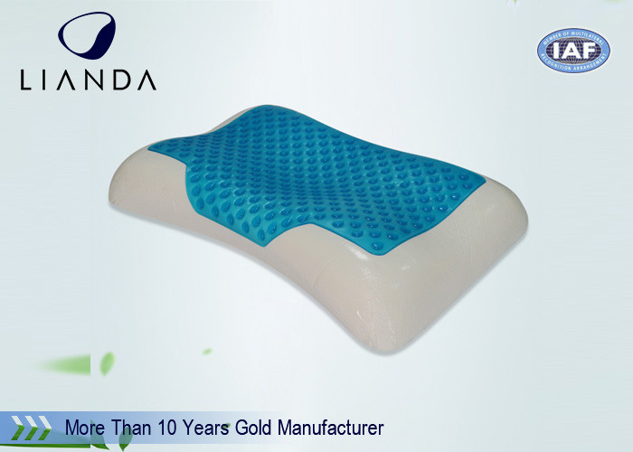 Bamboo Fiber Memory Foam Sleep Pillow With Cool Gel , Lux Living Gel Pillow