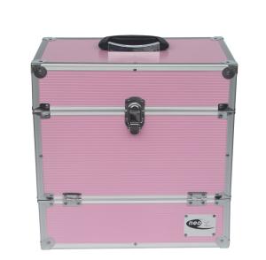 Quality Pink Aluminum Storage Case Record LP 50 Case Empty Interior For DVD/CD Accessories wholesale