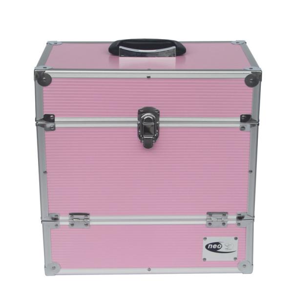 Pink Aluminum Storage Case Record LP 50 Case Empty Interior For DVD/CD
