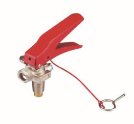 Quality CO2 Cartridge Fire Extinguisher Fittings , Safety Chrome Valve With Loop wholesale