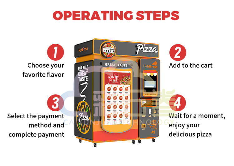 Automated Pizza Vending Machine Indoor / Outdoor With Touch Screen Display