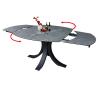 Buy cheap 2.1 Meter Horsebelly Modern Extension Table Black Stylish Legs Ceramic Table Top from wholesalers