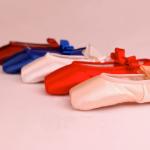 Colorful customized satin dance ballet pointe shoes with child and adult size