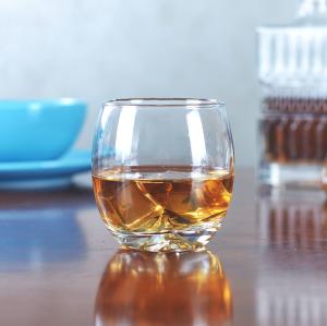 Quality 240ml / 8oz Round Bottom Whiskey Glasses With Iceberg Mountain Bottom wholesale