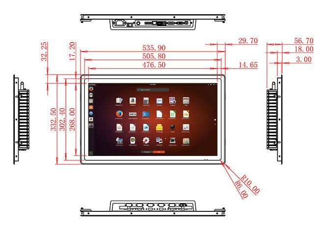 21.5-Inch Large Linux Monitor for Smart City Applications and Industrial Dashboards