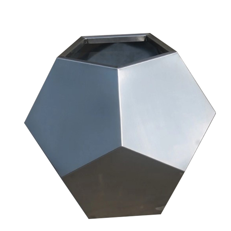 Big size stainless steel flower pots outdoor large flower planter