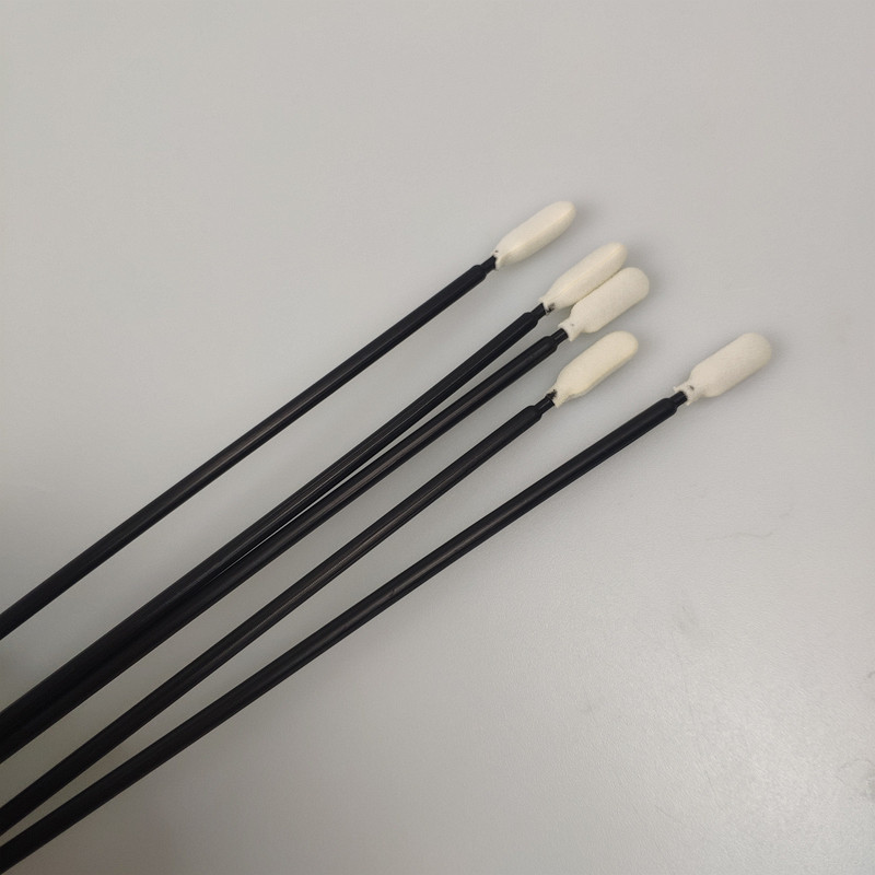 6.6 Inch Black Extra Long Foam Cleaning Swabs For Fine Powders Clean