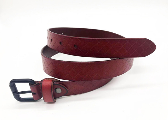 Embossed Pattern 32mm Cowhide Womens Wide Leather Belts