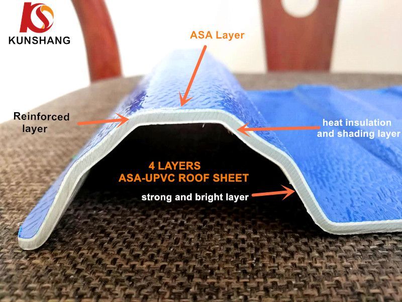 4 Layer ASA Coating PVC Trapezoidal Roof Sheets White ASA Surface UPVC Roofing Sheet