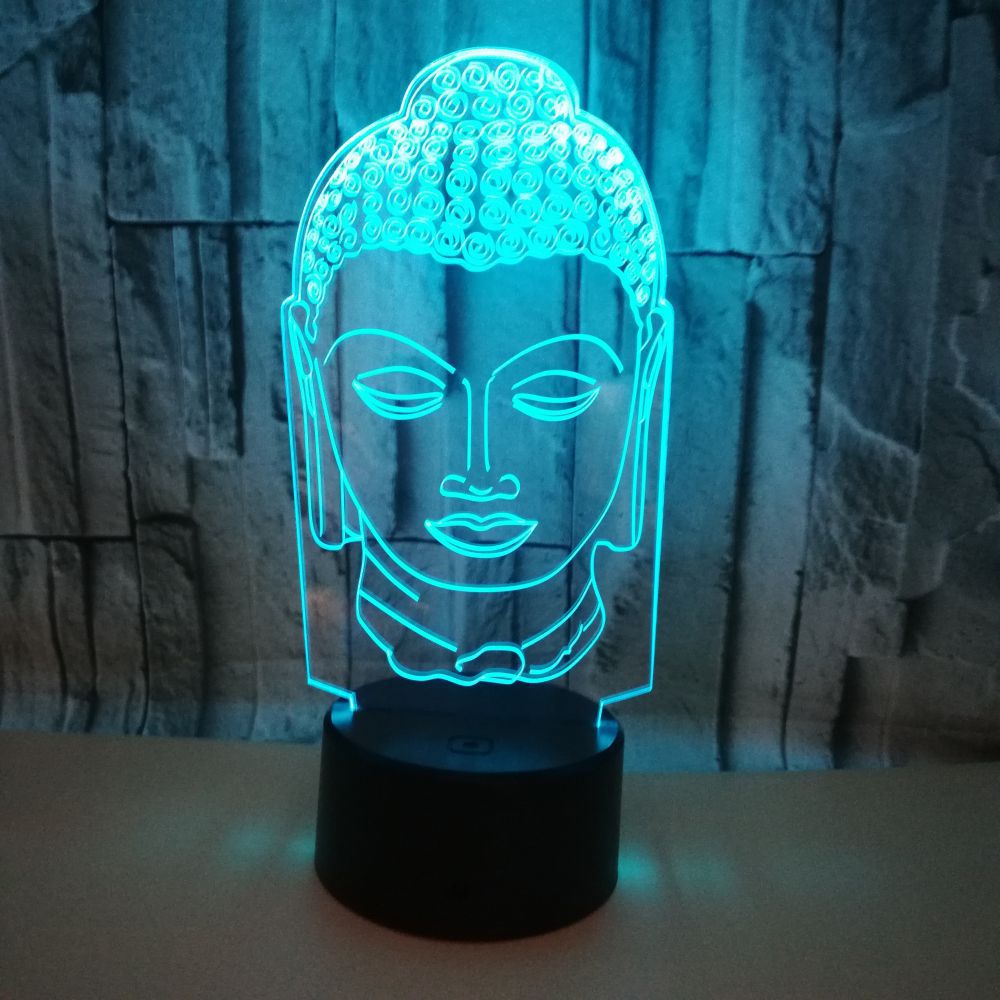 Gift custom Buddha image dimming 3D LED night lights creative kindergarten school bank Christmas gift 