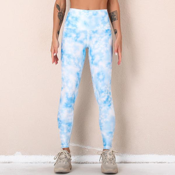 Digital print tie-dye buttocks yoga pants sports running pants, yoga clothes