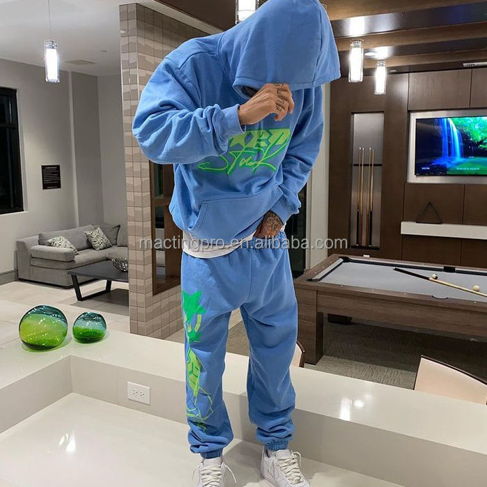 4xl 5xl Gender Specific 3D Puff Print Hoodie Tracksuit Mens Joggers Set Men'S Style