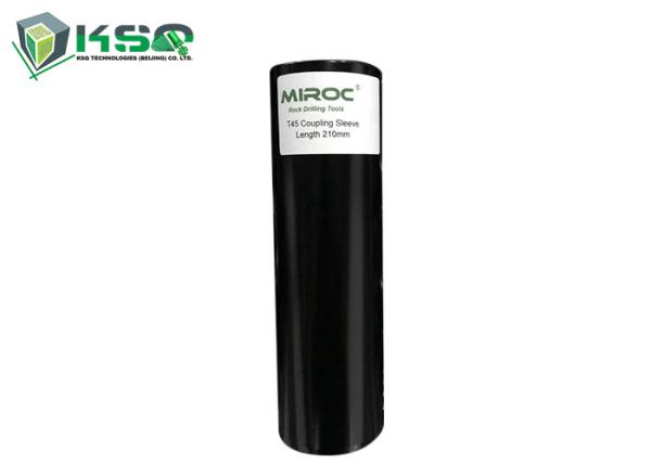 33mm-76mm Diameter Drill Coupling Sleeves For Rock / Mining Drill Rod , Black